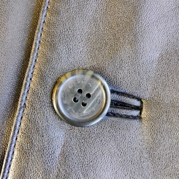 SOLD Dockers Black Lamb Leather Button Up Coat Jacket Mens Size Large - Picture 8 of 16